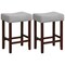 24 Inch Set of 2 Bar Stool with Curved Seat Cushions and Nail Head Trim